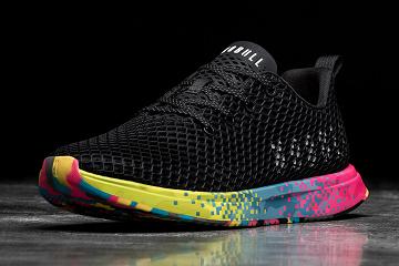 Women's Nobull Neon Glitch Mesh Running Shoes Black | SG R2615V